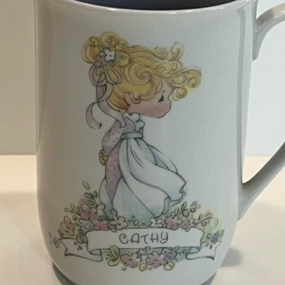Precious moments coffee cup mug Cathy 1989 Enesco Corp Vintage